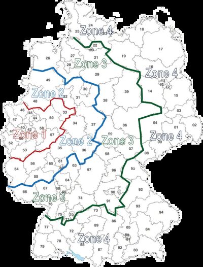 Zoneneinteilung Deutschland